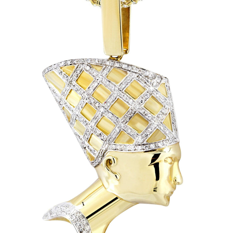 10K Yellow Gold Pharaoh Diamond Necklace  | 0.7 Carats