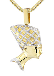 10K Yellow Gold Pharaoh Diamond Necklace  | 0.7 Carats