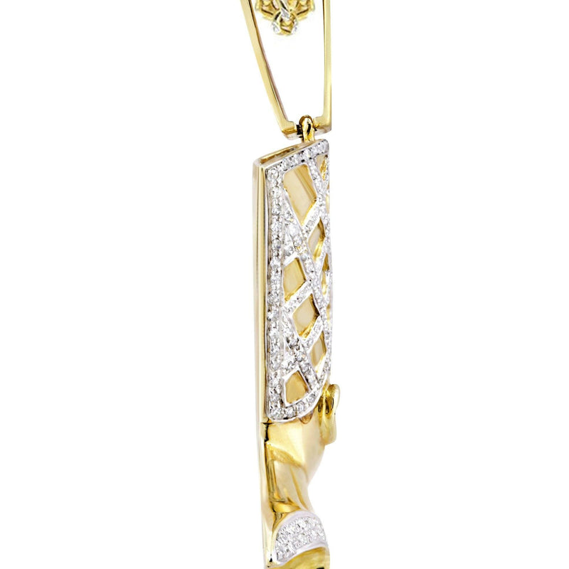 10K Yellow Gold Pharaoh Diamond Necklace  | 0.7 Carats