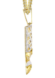 10K Yellow Gold Pharaoh Diamond Necklace  | 0.7 Carats
