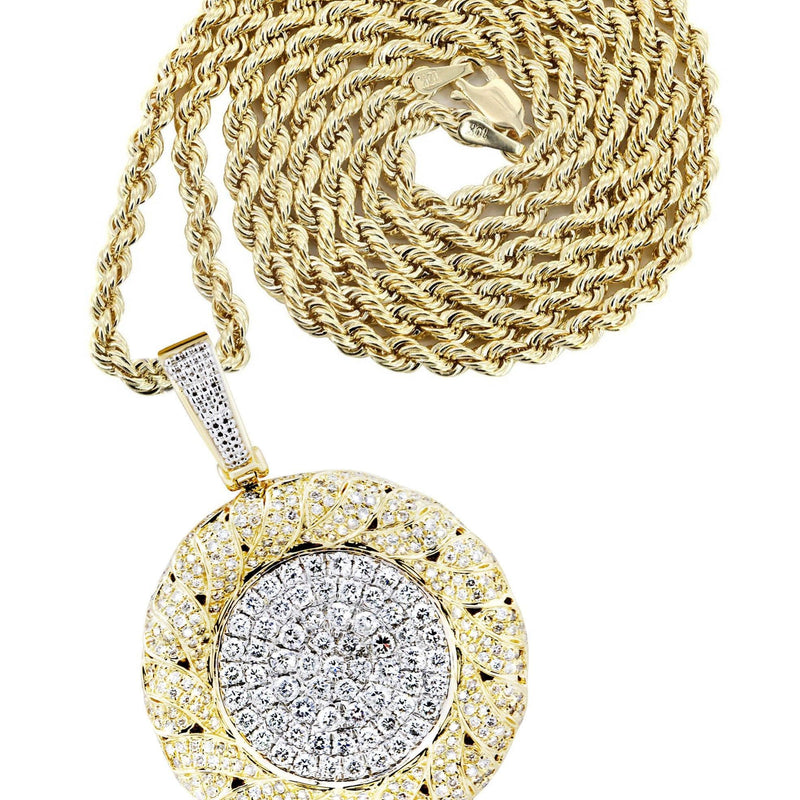 14K Yellow Gold Round Diamond Necklace  | 2.1 Carats