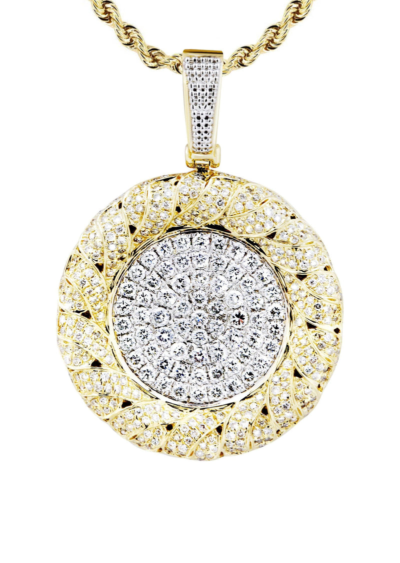 14K Yellow Gold Round Diamond Necklace  | 2.1 Carats