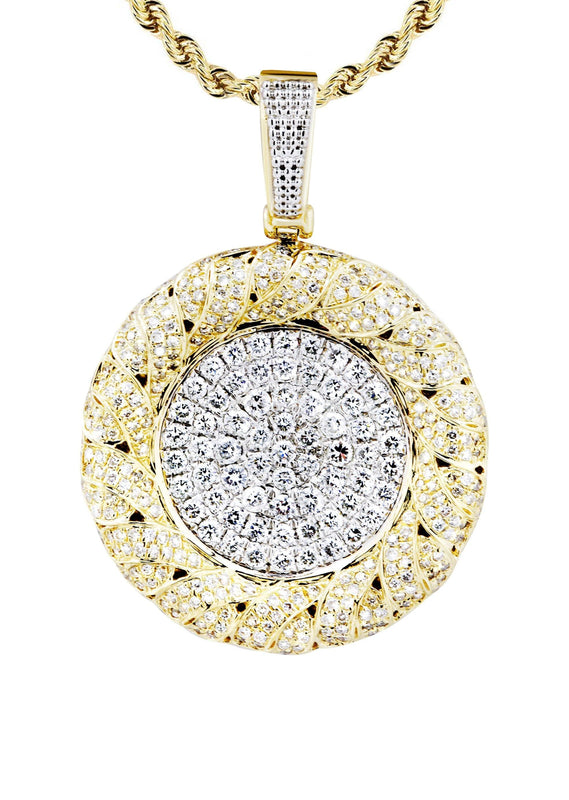 14K Yellow Gold Round Diamond Necklace  | 2.1 Carats