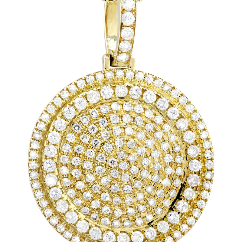 10K Yellow Gold Round Diamond Necklace  | 4.42 Carats