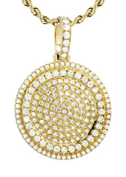 10K Yellow Gold Round Diamond Necklace  | 4.42 Carats
