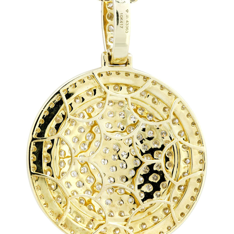 10K Yellow Gold Round Diamond Necklace  | 4.42 Carats