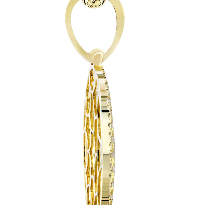 10K Yellow Gold Round Diamond Necklace  | 4.42 Carats
