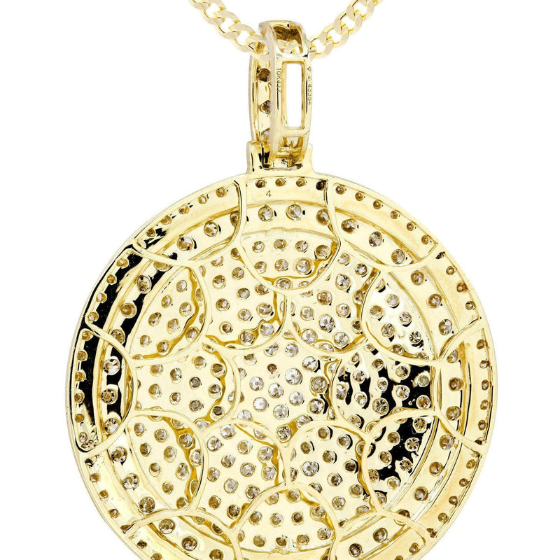 10K Yellow Gold Circle Diamond Necklace  | 6 Carats
