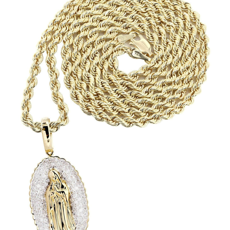 10K Yellow Gold St. Mary Diamond Necklace  | 0.39 Carats