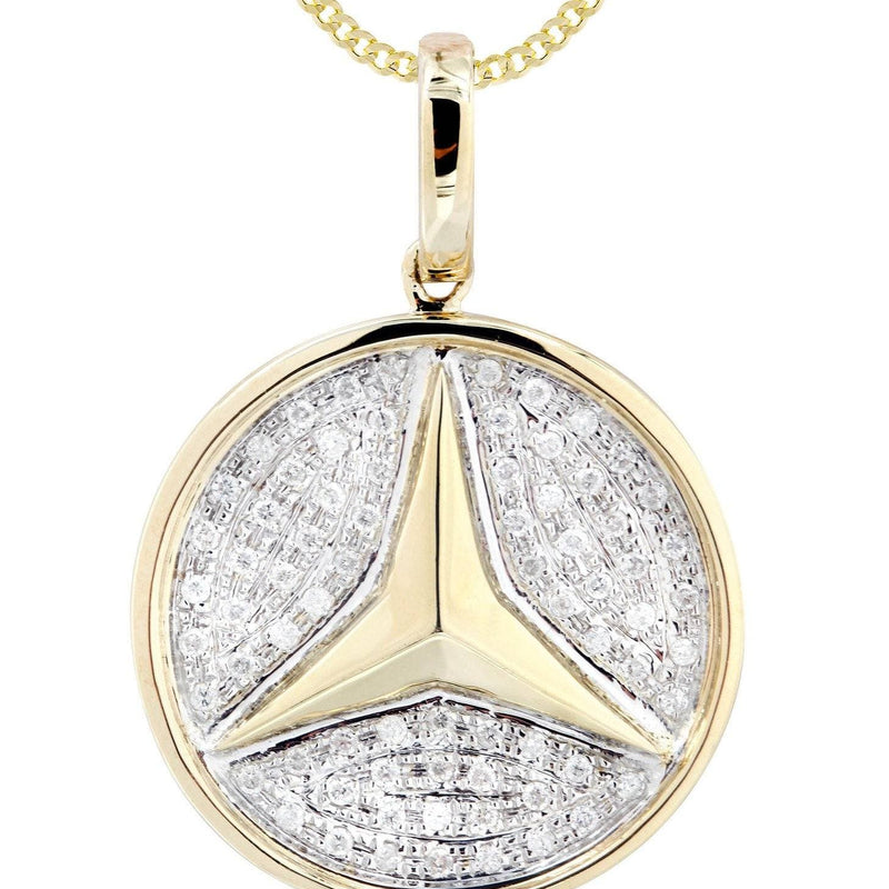 10K Yellow Gold Circle Diamond Necklace  | 0.44 Carats