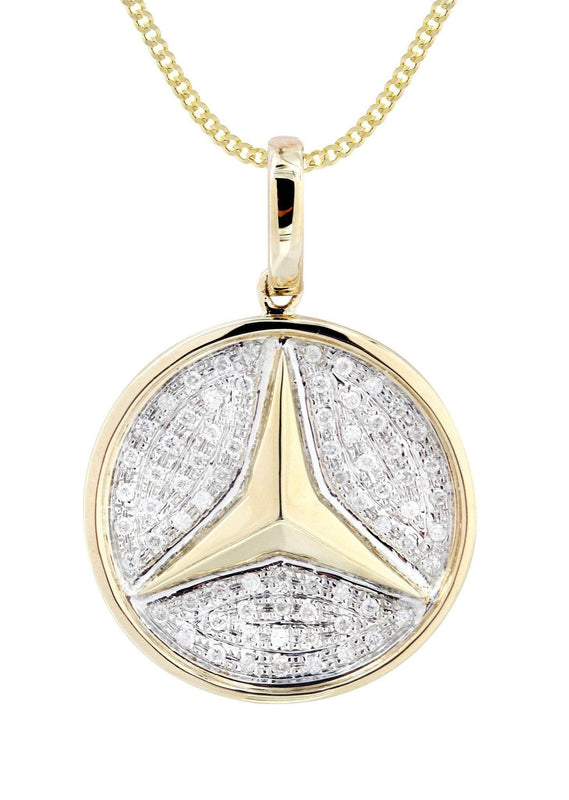 10K Yellow Gold Circle Diamond Necklace  | 0.44 Carats