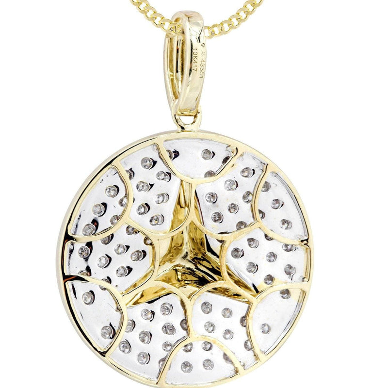 10K Yellow Gold Circle Diamond Necklace  | 0.44 Carats