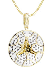10K Yellow Gold Circle Diamond Necklace  | 0.44 Carats