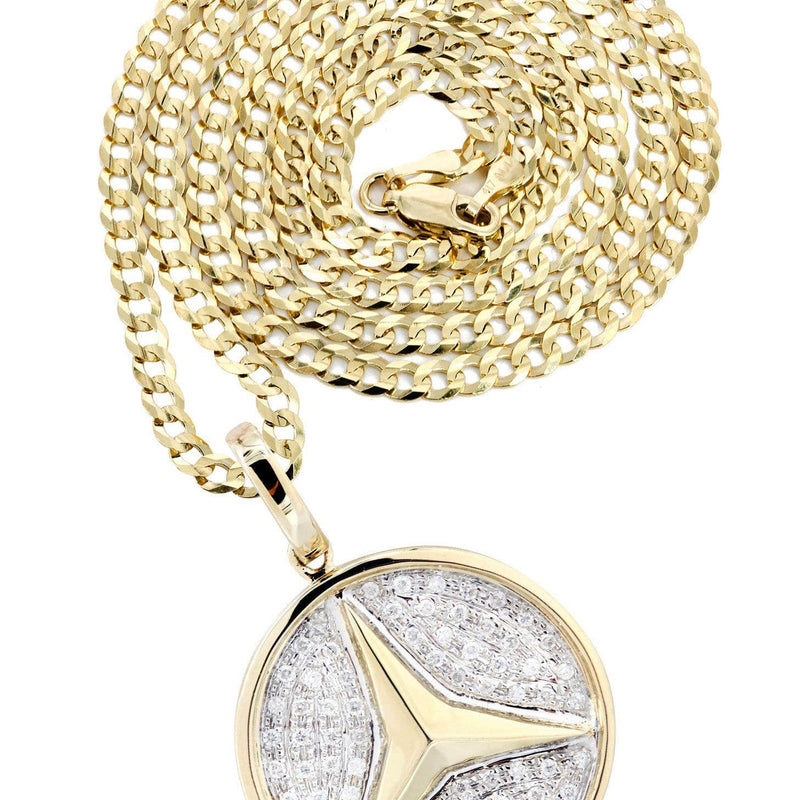 10K Yellow Gold Circle Diamond Necklace  | 0.44 Carats