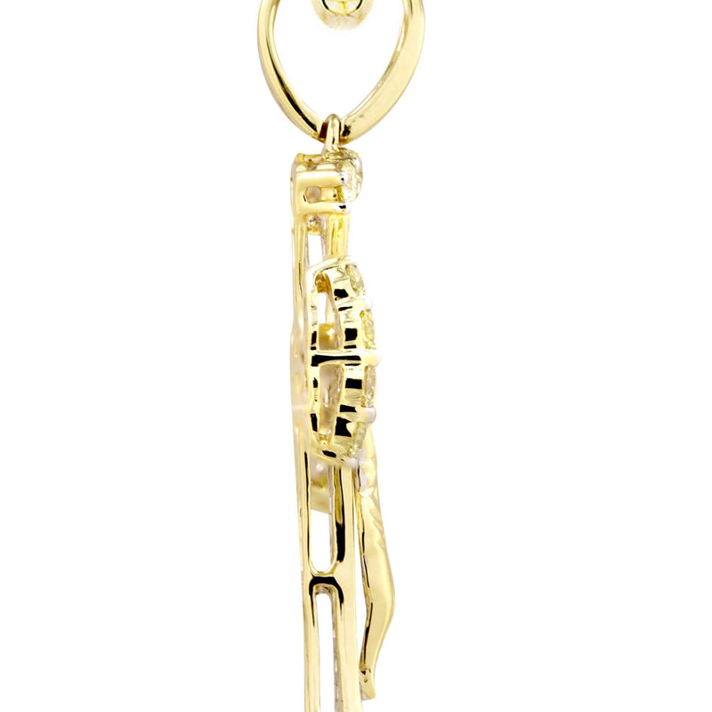 10K Yellow Gold Cross / Crucifix Diamond Necklace  | 1.05 Carats