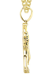 10K Yellow Gold Cross / Crucifix Diamond Necklace  | 1.05 Carats