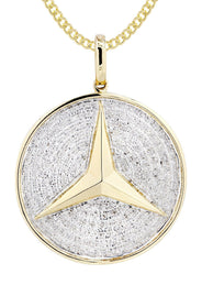 10K Yellow Gold Circle Diamond Necklace Diamond Necklace  | 0.51 Carats