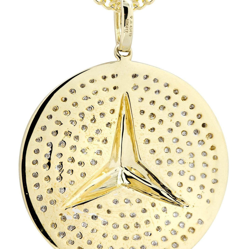 10K Yellow Gold Circle Diamond Necklace Diamond Necklace  | 0.51 Carats