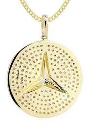 10K Yellow Gold Circle Diamond Necklace Diamond Necklace  | 0.51 Carats