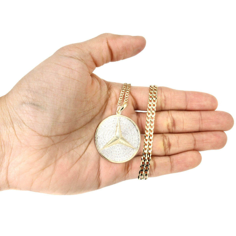 10K Yellow Gold Circle Diamond Necklace Diamond Necklace  | 0.51 Carats