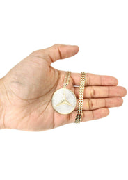 10K Yellow Gold Circle Diamond Necklace Diamond Necklace  | 0.51 Carats