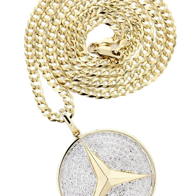 10K Yellow Gold Circle Diamond Necklace Diamond Necklace  | 0.51 Carats