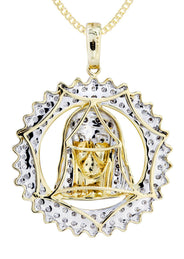 10K Yellow Gold Jesus Head Diamond Necklace  | 0.6 Carats