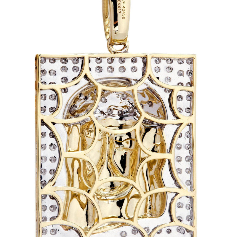 10K Yellow Gold Jesus Head Diamond Necklace  | 0.48 Carats