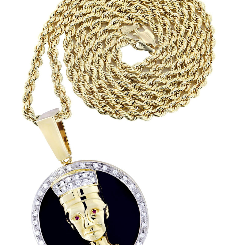 14K Yellow Gold Pharaoh Diamond Necklace  | 0.42 Carats