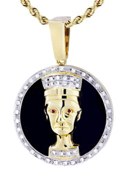14K Yellow Gold Pharaoh Diamond Necklace  | 0.42 Carats