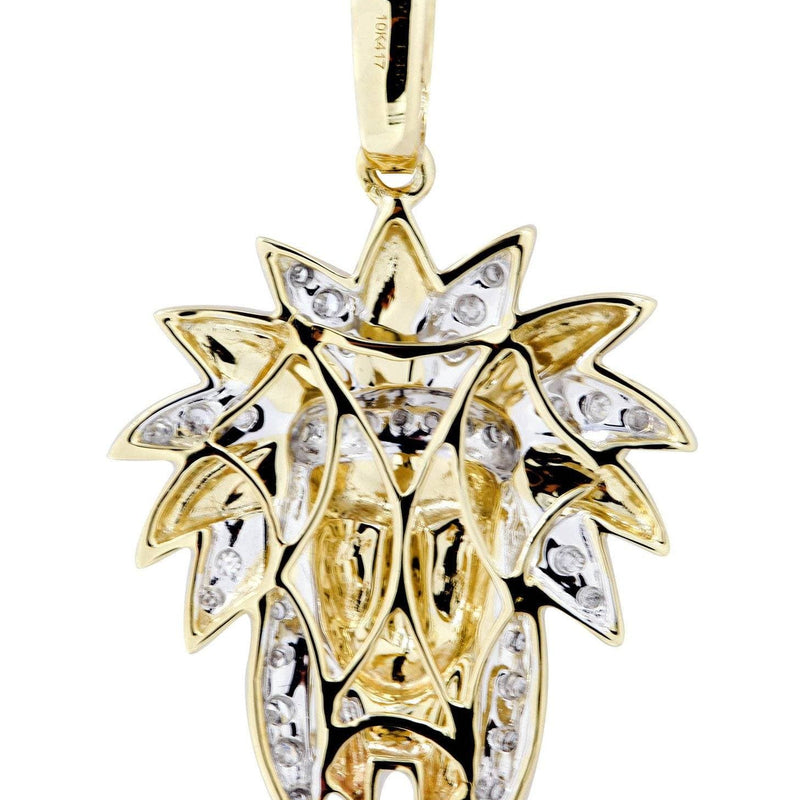 10K Yellow Gold Chief Head Diamond Necklace  | 0.23 Carats