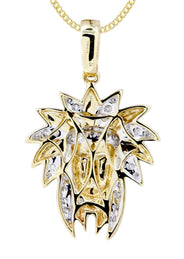 10K Yellow Gold Chief Head Diamond Necklace  | 0.23 Carats