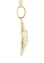 10K Yellow Gold Chief Head Diamond Necklace  | 0.23 Carats