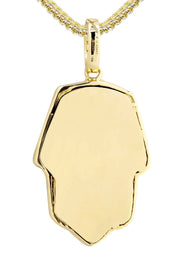 14K Yellow Gold Masked Pharaoh Diamond Necklace  | 0.35 Carats