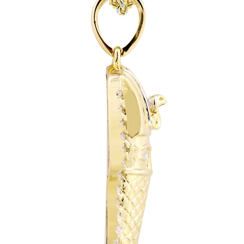 14K Yellow Gold Masked Pharaoh Diamond Necklace  | 0.35 Carats