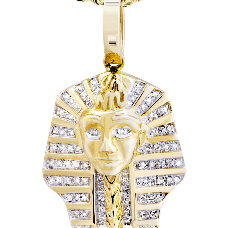 10K Yellow Gold Pharaoh Diamond Necklace  | 0.25 Carats