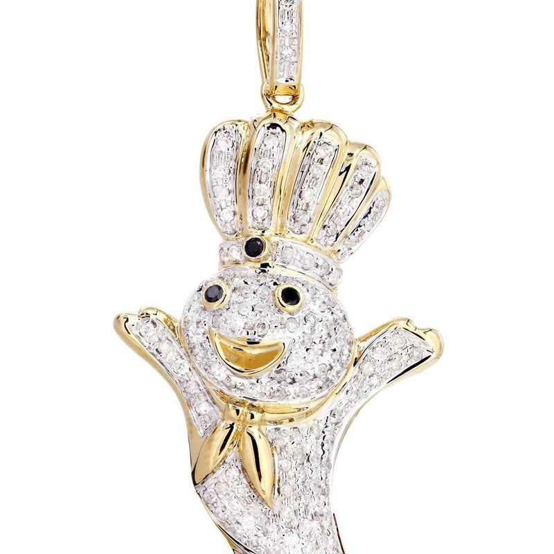 14K Yellow Gold Pillsbury Boy Diamond Necklace  | 0.79 Carats