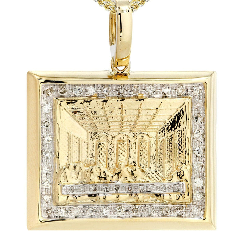 10K Yellow Gold Last Supper Diamond Necklace  | 0.43 Carats