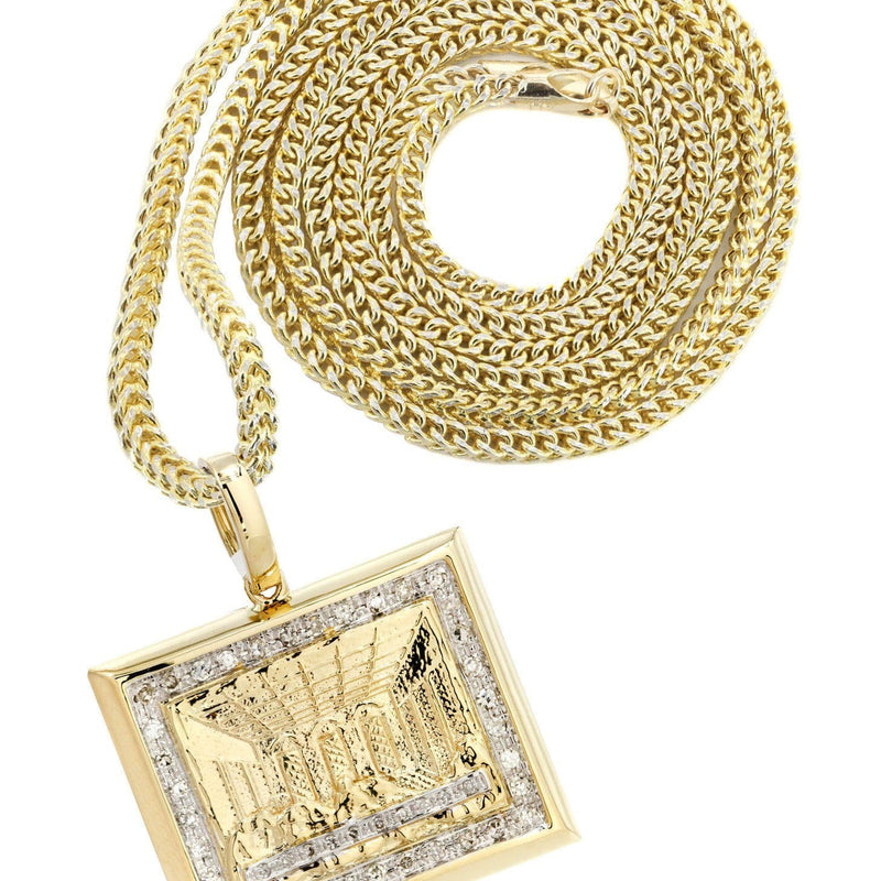 10K Yellow Gold Last Supper Diamond Necklace  | 0.43 Carats