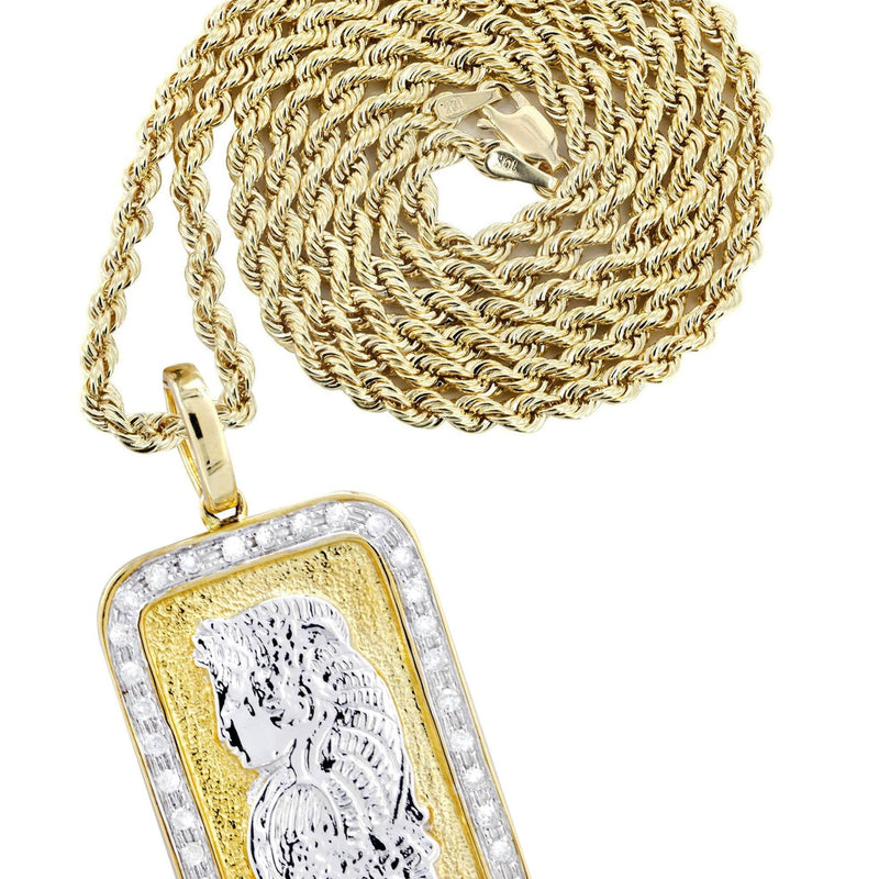10K Yellow Gold Bar Diamond Necklace  | 0.59 Carats