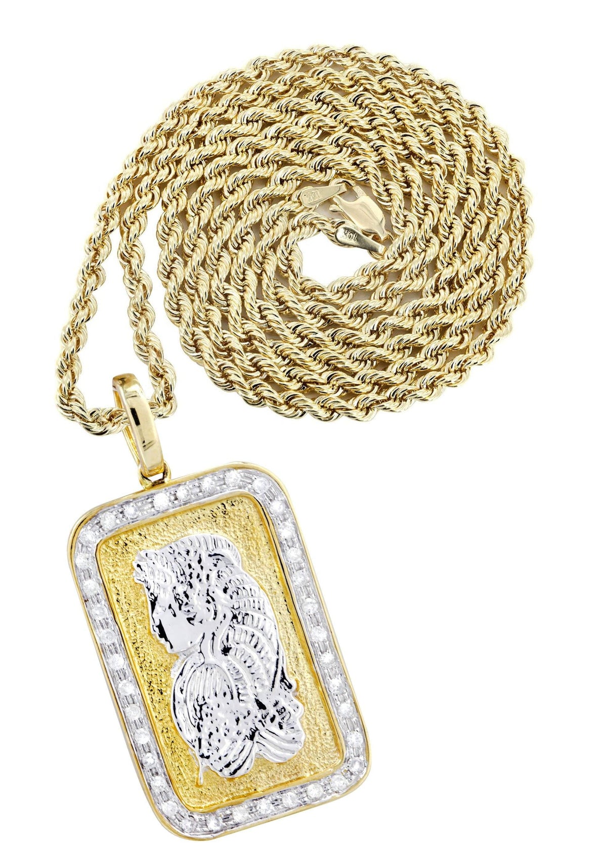 10K Yellow Gold Bar Diamond Necklace  | 0.59 Carats