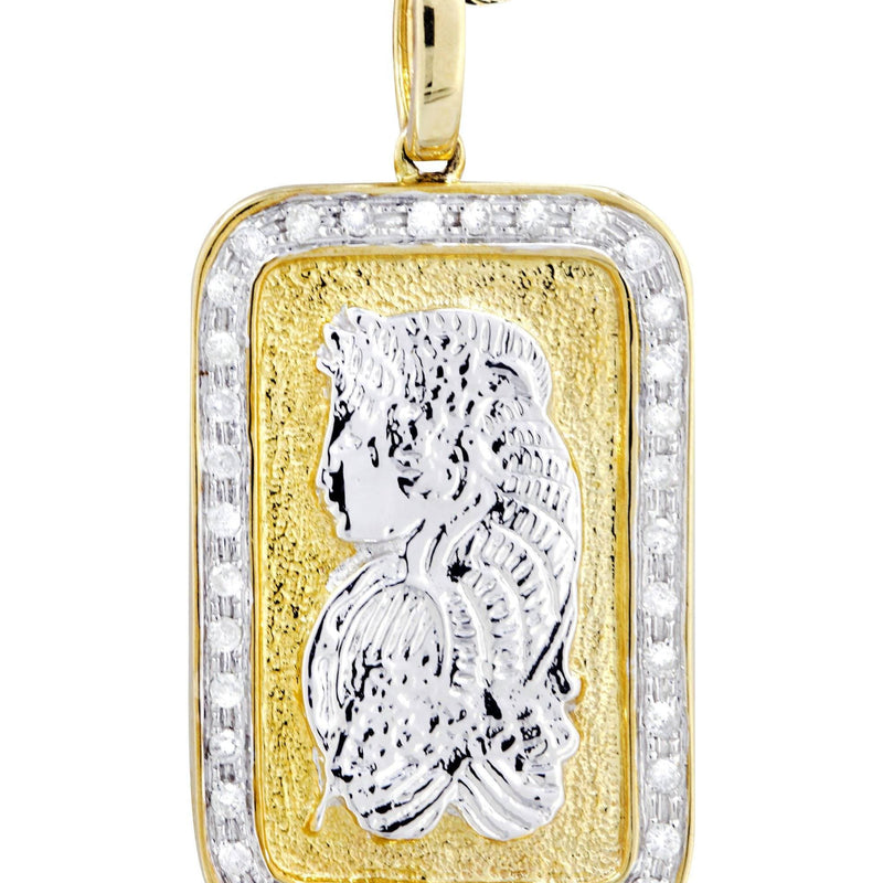 10K Yellow Gold Bar Diamond Necklace  | 0.59 Carats