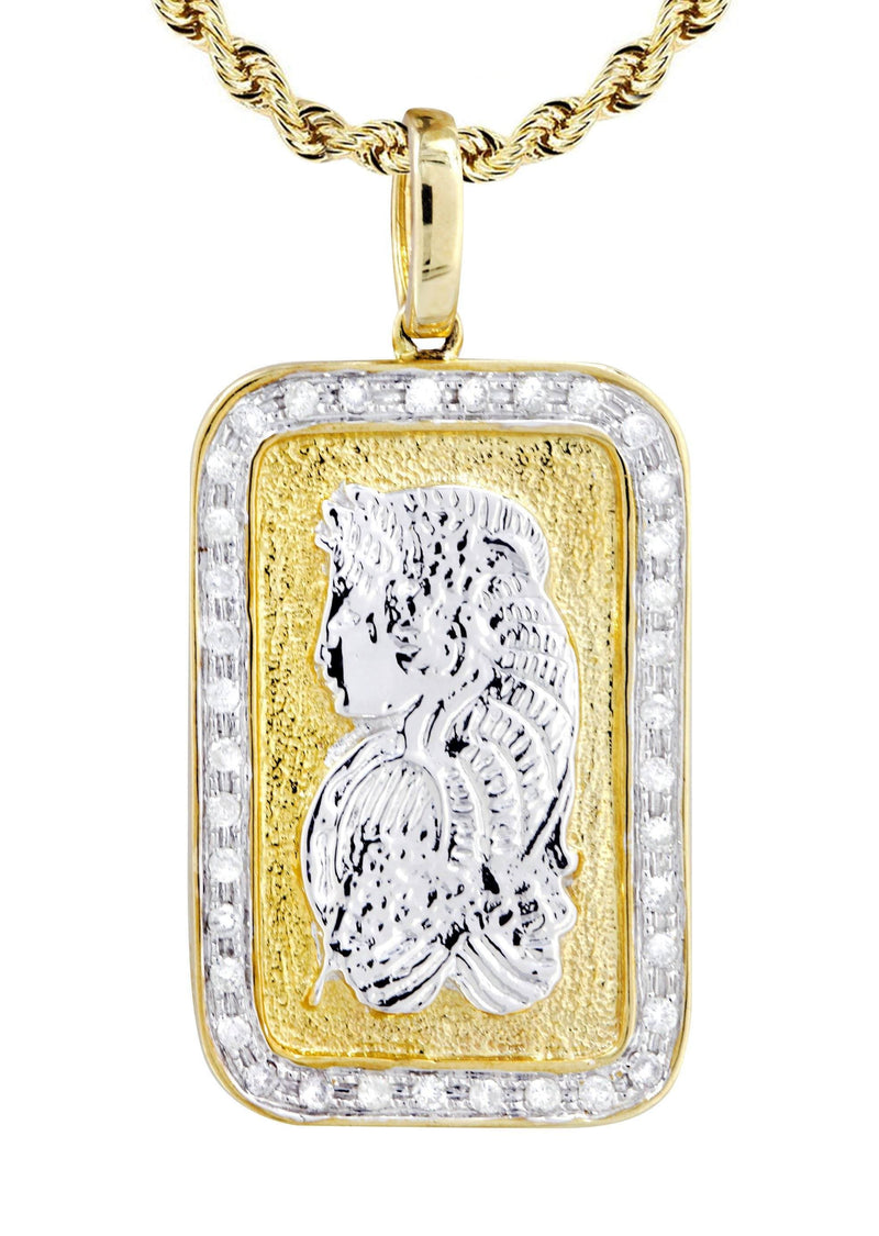 10K Yellow Gold Bar Diamond Necklace  | 0.59 Carats