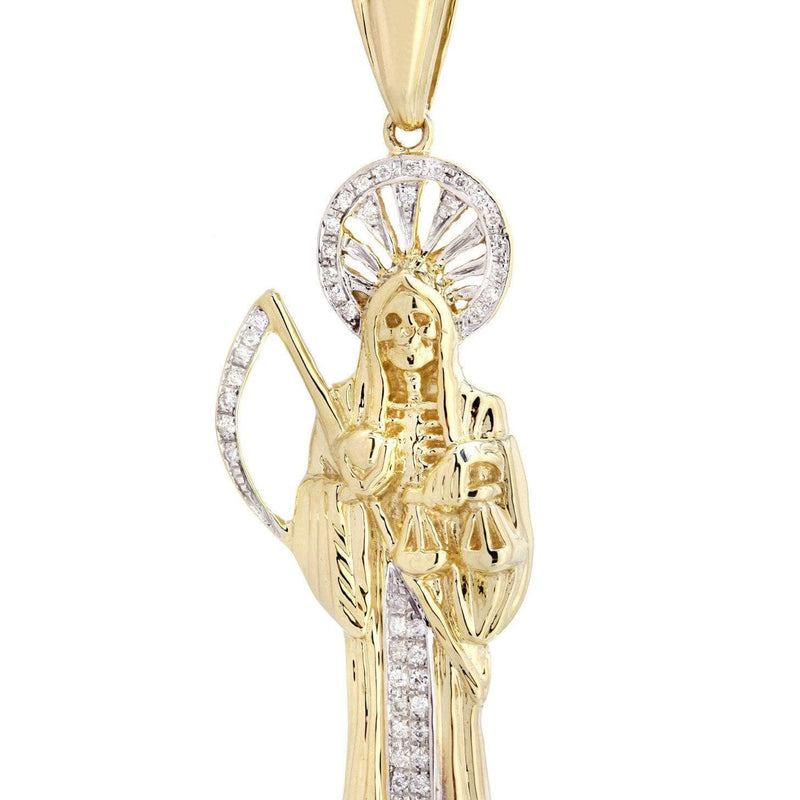 10K Yellow Gold St. Death Diamond Necklace  | 0.17 Carats