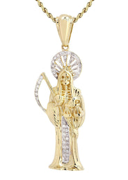 10K Yellow Gold St. Death Diamond Necklace  | 0.17 Carats