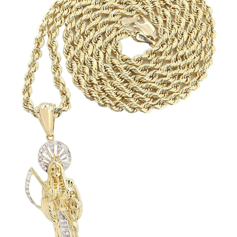 10K Yellow Gold St. Death Diamond Necklace  | 0.17 Carats