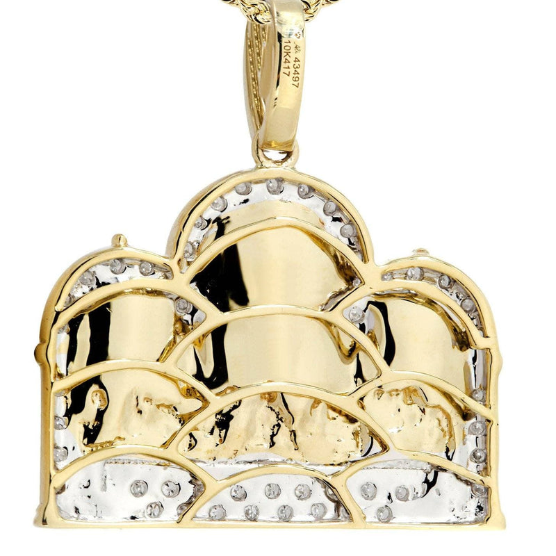 10K Yellow Gold Last Supper Diamond Necklace  | 0.36 Carats