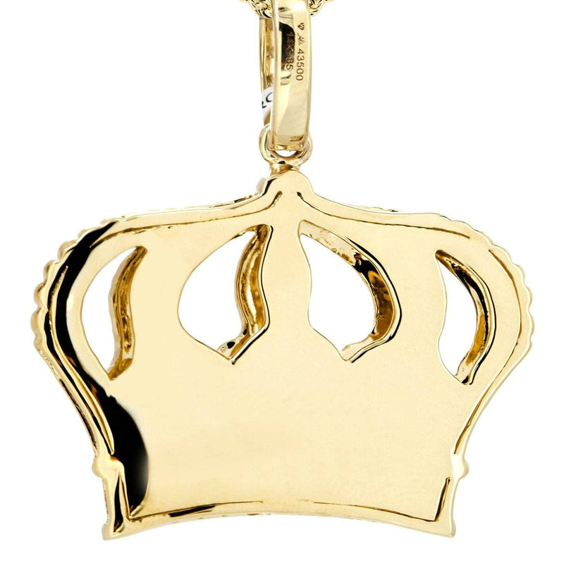 14K Yellow Gold Crown Diamond Necklace  | 0.16 Carats
