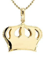 14K Yellow Gold Crown Diamond Necklace  | 0.16 Carats