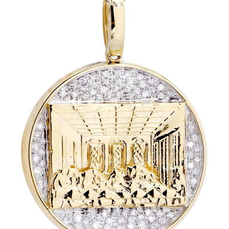 10K Yellow Gold Last Supper Diamond Necklace  | 0.32 Carats